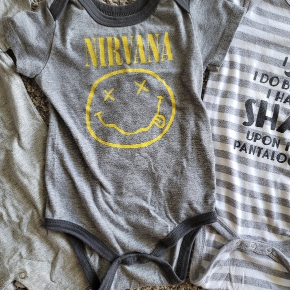 Hurley/Nirvana Set of Onesies - 12mo - Picture 3 of 7